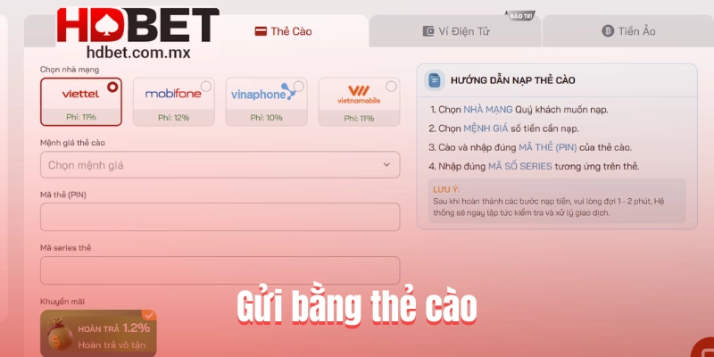 Gửi bằng thẻ cào