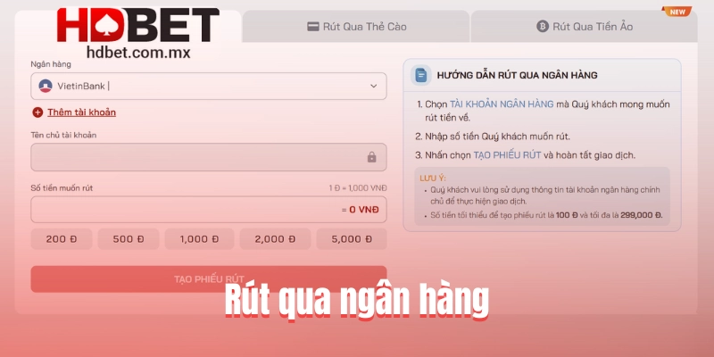 Rút qua ngân hàng